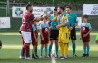 Trastevere-Cynthialbalonga 3-2 il saluto tra i capitani (foto Matteo Ferri)